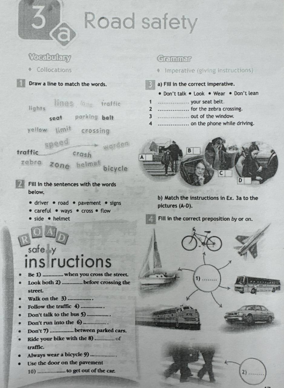 Фото заданий: 1. Draw a line to match the; 2. Fill in the sentences with the